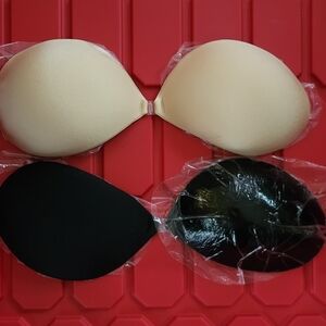 Black and Tan Backless Strapless Sticky Pad Bra